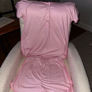 Pink maternity Striped Women's Sleepwear Set